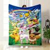A Group of Colorful, Fantasy Creatures with a Rainbow In the Background. for All Seasons Blanket Lunch Break Throw Gift