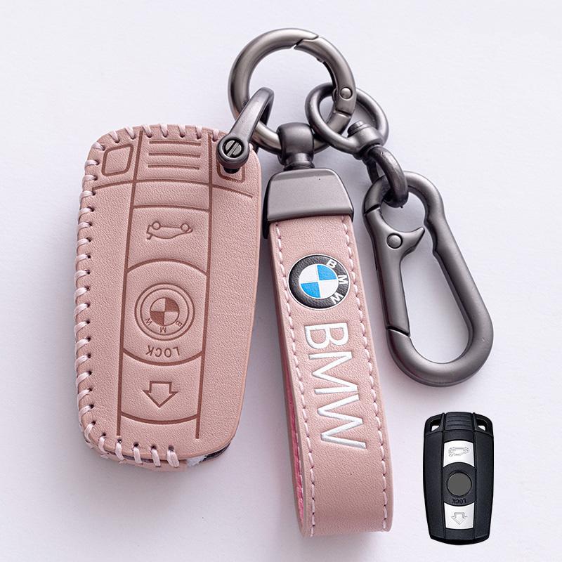 Leather Car Key Case Cover Shell For BMW E90 E60 E70 E87 3 5 6 Series M3 M5 X1 X5 X6 Z4 E71 E72 E88 E89 E91 E92 Auto Accessories xkhr50