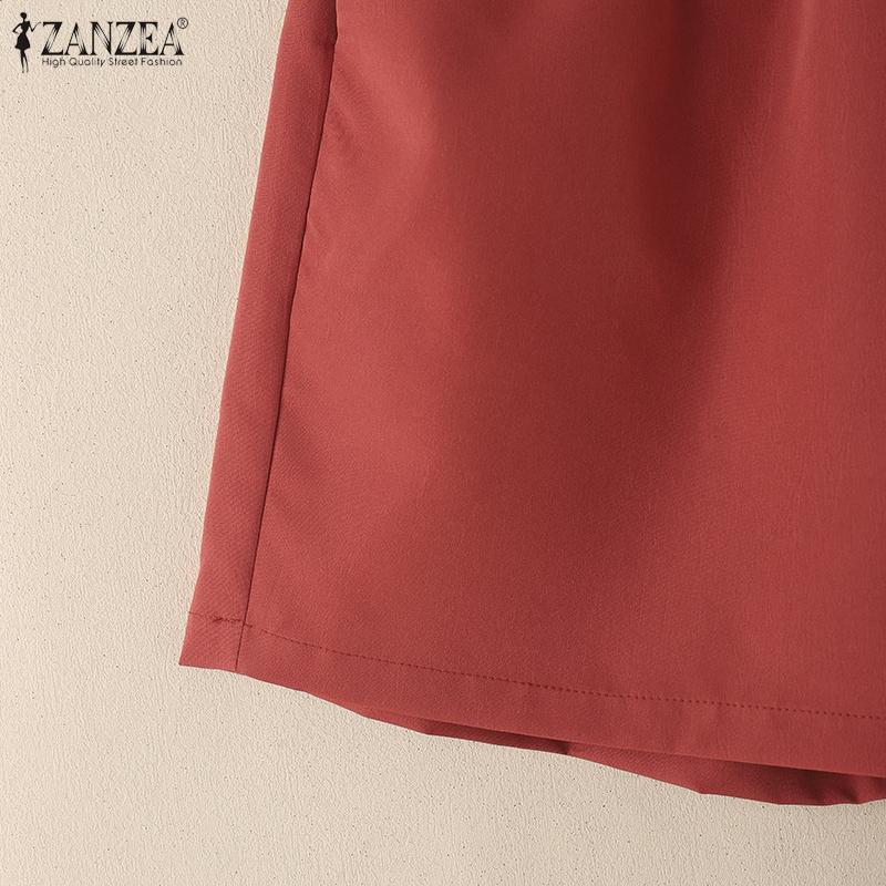 ZANZEA Женские повседневные свободные летние короткие брюки с эластичной резинкой на талии