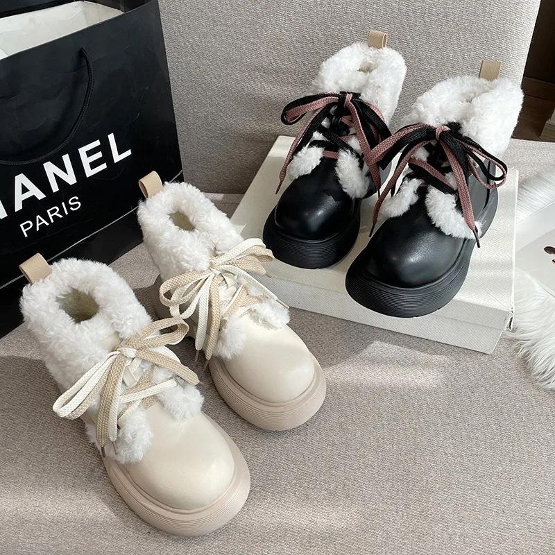 Модные зимние нескользящие теплые сапоги из искусственной кожи и бархата для женщин, дизайнерские женские хлопковые туфли с мягкой подошвой, модные ботильоны для женщин