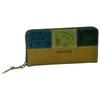 73440 Snoopy Long Wallet Round Zipper Closure Character Embossed Olive [Peanuts] Women's