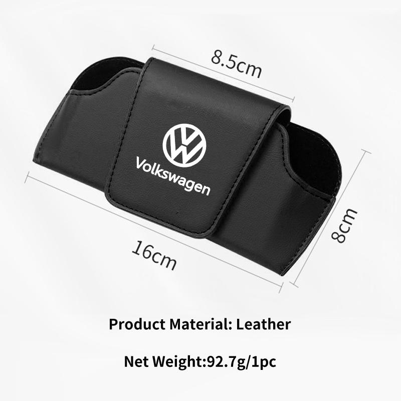Car Visor Glasses Holder Leather Magnetic Sunglasses Storage Box Accessories For Volkswagen VW Jetta Golf Beetle EOS GTI MK2 MK4NO8