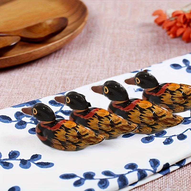1 набор креативных милых держателей для палочек для еды в виде животных, мандаринок, уточек, деревянное украшение для домашнего кабинета, гостиной, спальни