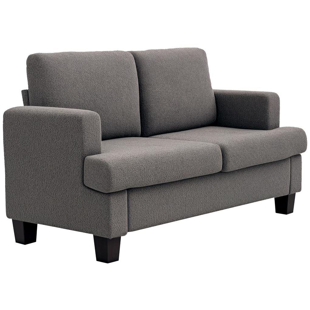 2-Seater sofa 120 cm with removable backrest cushions, chenille fabric for living room, bedroom, office, dark grey