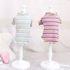 Pets Accessories Pet Sweatshirt Round Neck Cotton Pet Dog Colorful Striped T-shirt