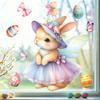 Easter 2026 Window Stickers Cute Angel Bunny Static Cling Decals for Bedroom Living Room Home Decor
