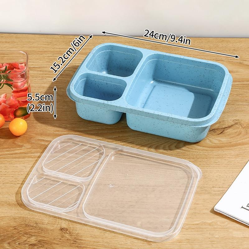 Герметичный ланч-бокс с 3 отделениями, отдельный ланч-бокс, переносной ланч-бокс, контейнер для еды для еды, микроволновая печь, столовая посуда