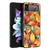Мультяшный лист Жесткий ПК Чехол для Телефона Для Samsung Galaxy Z Flip 7 6 5 4 Черная Крышка Для Galaxy Z Flip 3 Складной Корпус Fundas Capa Сумка