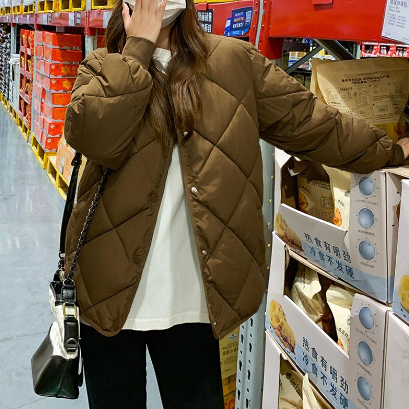 Утепленные теплые парки для женщин, осенне-зимняя винтажная куртка с длинными рукавами и круглым вырезом, модные повседневные шикарные пальто большого размера