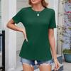 Женская мода повседневный комфорт сексуальный однотонный круглый вырез короткий рукав топ