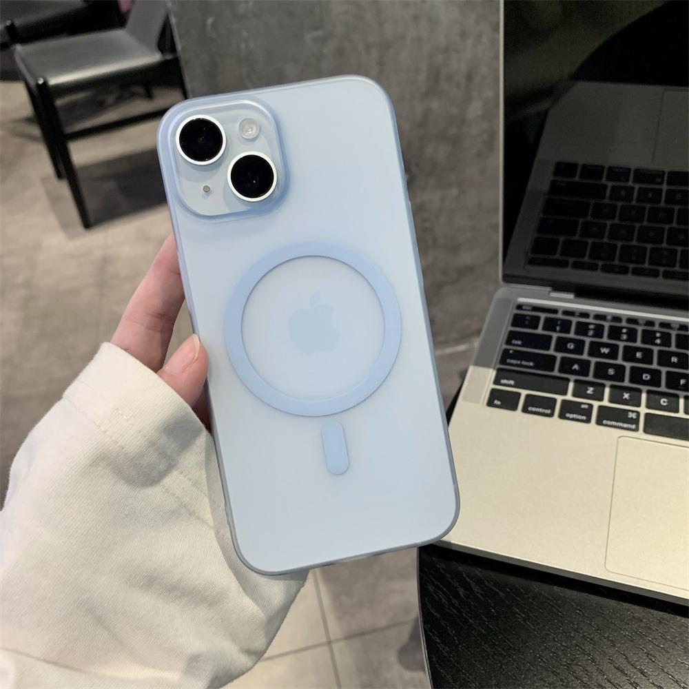 Matte Ultra-Thin Magnetic for Magsafe Case For 17 Air 16 15 14 13 12 11 Pro Max Plus Wireless Charger PC Cover