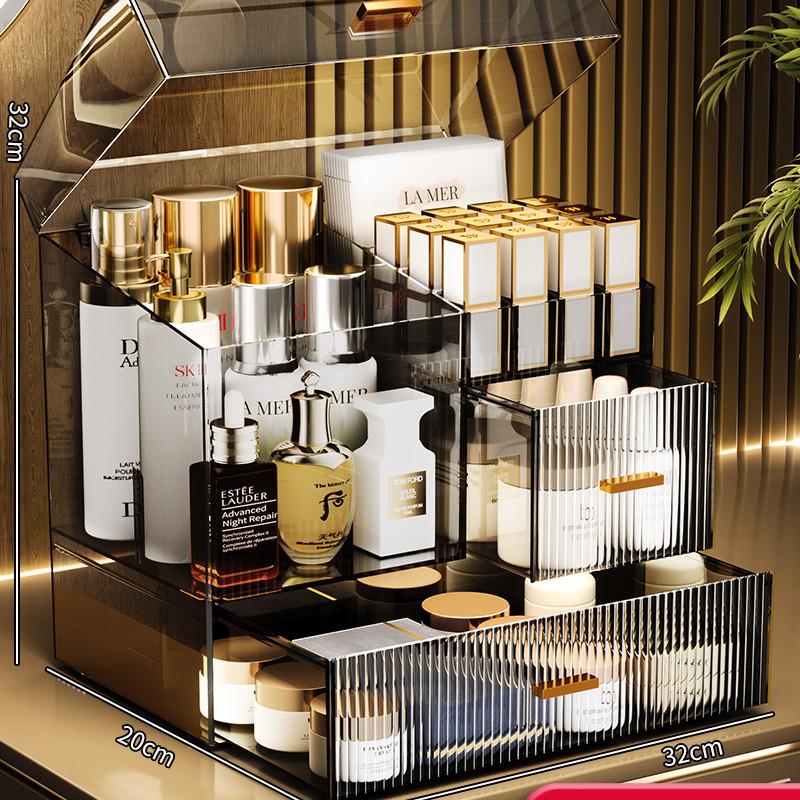 Акриловый пылезащитный органайзер для косметики и кистей