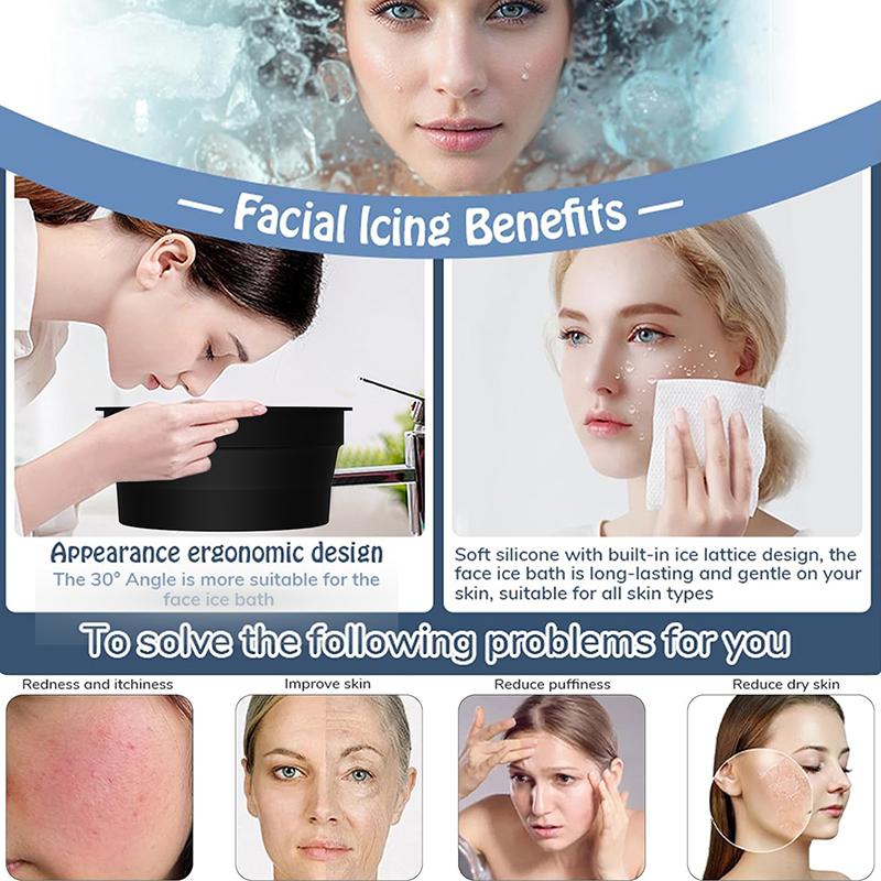 Портативная миска для ледяной ванны для лица для умывания, погружения лица, складной умывальник для ледяных процедур для лица, инструмент для ухода за кожей лица для дома, путешествий