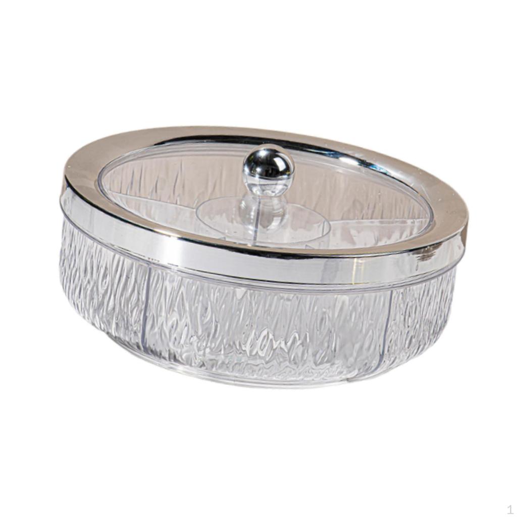 Раздельный сервировочный поднос с 6 отделениями, Вращающаяся тарелка для закусок, Прозрачная крышка, Подходит