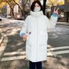 Повседневная хлопковая куртка средней длины женская 2025 новая корейская свободная хлопковая куртка утолщенная студенческая с капюшоном зимняя теплая куртка