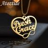 Atoztide Personalized Custom Name Necklaces for Women Unlimited Heart Pendant Stainless Steel Link Chain Christmas Jewelry Gift