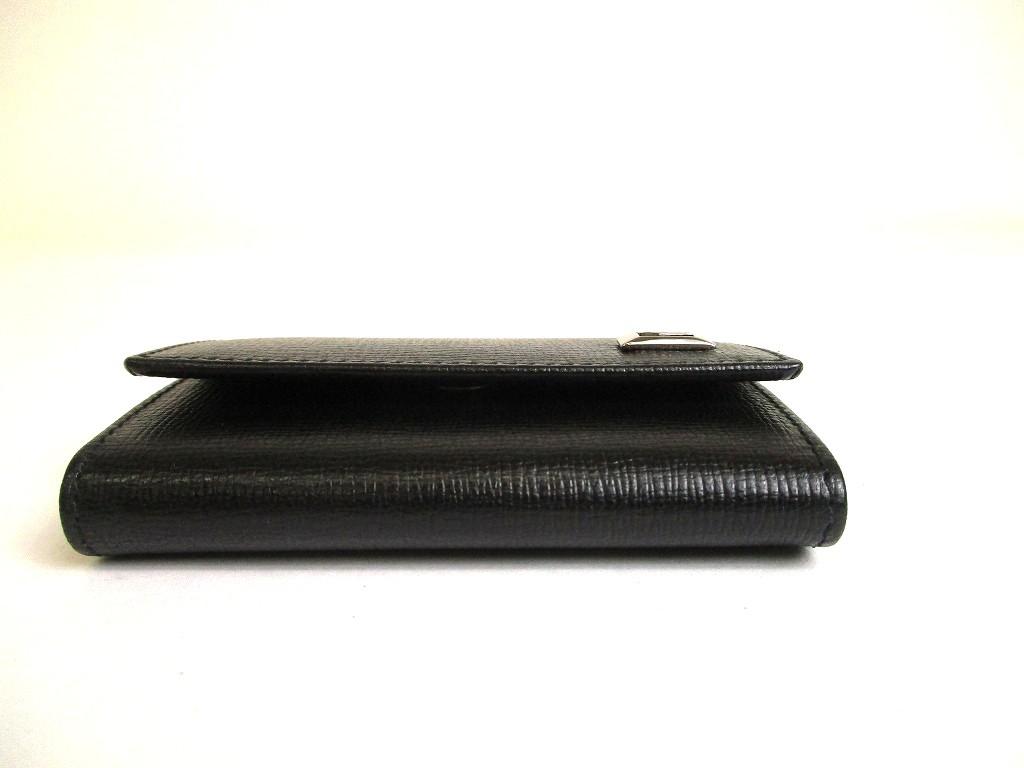 Authentic GUCCI Metal G Black Leather 6 Pics Key Chain #a905 Refurbished