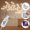 96LEDs Cherry Blossom Garland Tree Branch USB-Powered 1.9m/74.8in Artificial Sakura Vine for Room Wall Garden Yard Decoration