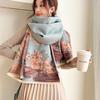 Feifei Imitation Cashmere Versatile Air Conditioner Shawl Shawl Shawl Silk Scarf Long Scarf Camellia