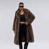 Womens Long Faux Fox Fur Coat Winter Stylish Oversized Outerwear Casual Chic Plus Size