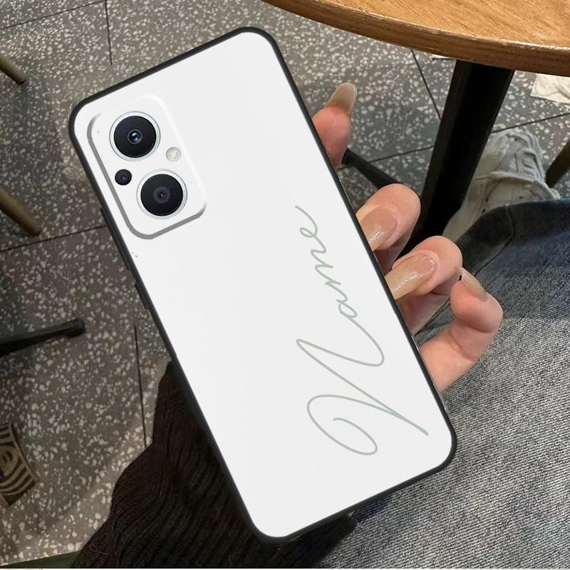 Sage Green Personalized Name Case For OPPO Reno 7 8 10 Pro 8T 2Z 4Z 5Z 6 Lite OPPO Find X6 Pro X2 X5 Lite X3 Neo Cover