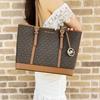 Michael Kors MK Jet Set Travel Сумка-тоут с монограммой Женская сумка-тоут Коричневая 35S0GTVT1V-BROWN