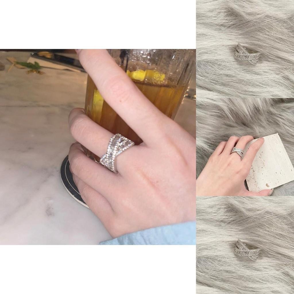 Unique Design Fashionable Adjustable Open Ring For Women Vintage Zircon Copper Jewelry