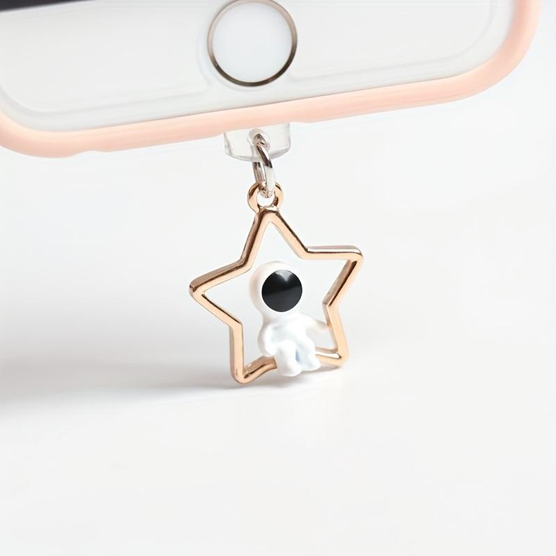 Phone Dust Plug Diy Three-dimensional Astronaut Star Moon Pendant Accessories Decoration For Iphone Type-c Port Beautiful Gift2