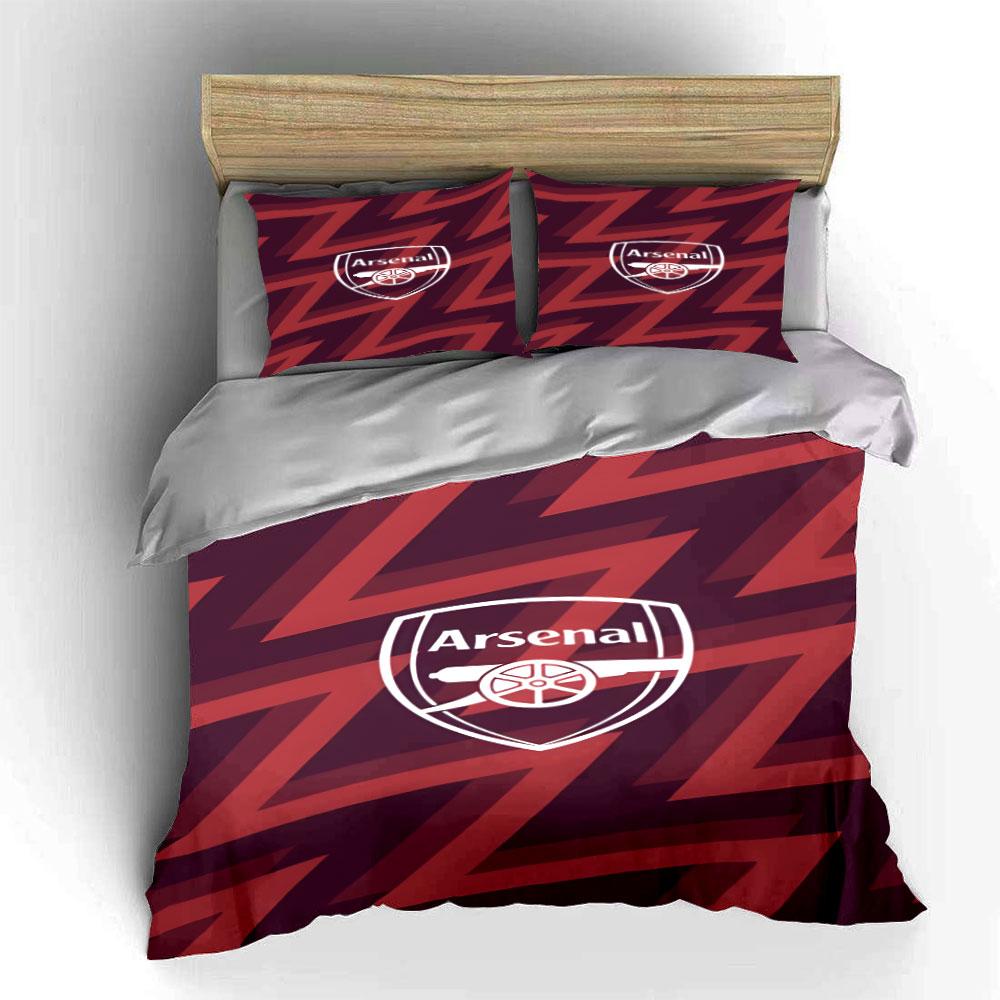 Red zigzag with Arsenal. Bedding sets Duvet cover sets Duvet covers Pillowcases(1 * Duvet Cover 2 * Pillowcases without duvet insert)