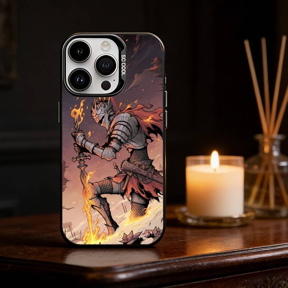 Чехол для телефона D-Dark S-Souls Game Цвет Серебристый Корпус Для IPhone 17 16 15 14 13 12 11 Pro Max Plus