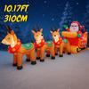 10.17 футов Надувные сани Санта-Клауса Игрушка с оленями Светодиодная подсветка Праздничный подарок Рождественское украшение для дома Рождественское украшение для двора для вечеринки