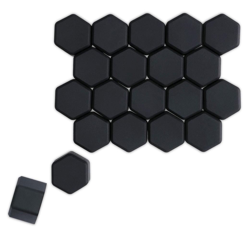 kwmobile 20x чехлов, совместимых с 19-миллиметровыми колесными гайками, автомобильными винтами для шин - крышка колесного болта - черный колпачок для гайки, совместимый