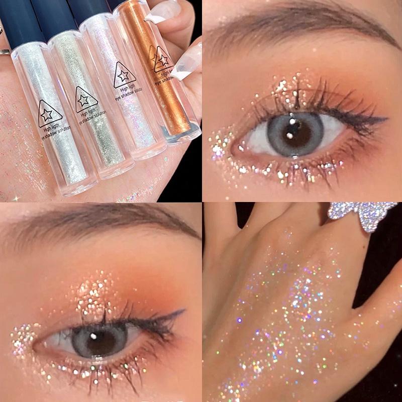 High Light Liquid Eyeshadow Wholesale Flash Waterproof Anti-perspirant Sleeper Silkworm Ultra Shiny Piece Brightening Eyeshadow Makeup Student Makeup