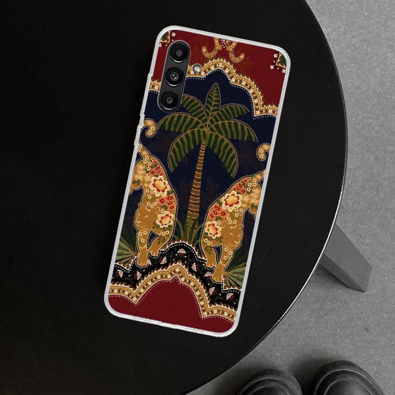 African Style Fabric Pattern Phone Case Cover for Samsung Galaxy A17 A16 A26 A36 A56 A57 A37 A15 A25 A35 A55 A14 A24 A34 A54 A13