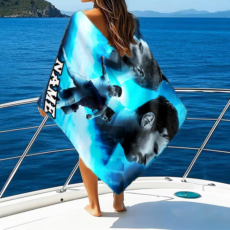 Custom Name Messi's Fiery Legacy Microfiber Beach Towel Super Soft & Absorbent for Bath, Beach, Travel  Bath Time Accessory, Fan gifts