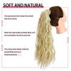 XINRAN Corn Wavy Long Ponytail Synthetic for Women Hairpiece Wrap On Clip Hair Extensions Black Brown Pony Tail Blonde Hair