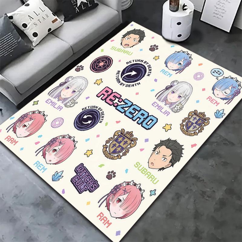 Ковер Re Zero для гостиной, спальни, дома, дивана, декора, игровая коврик для детей, нескользящий коврик для пола