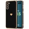 Case - BOOLING - for Samsung Galaxy A15 5G - Black - Silicone - Luxury Golden Heart Pattern