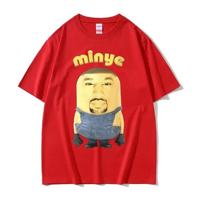 Funny Kanye West Minye Meme Tee Shirt Unisexs Vintage Fashion Cotton Short Sleeve Tshirt Unisex Hip Hop ONeck Clothing T Shirts