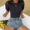 Женские модные повседневные летние весенние боди с короткими рукавами и круглым вырезом