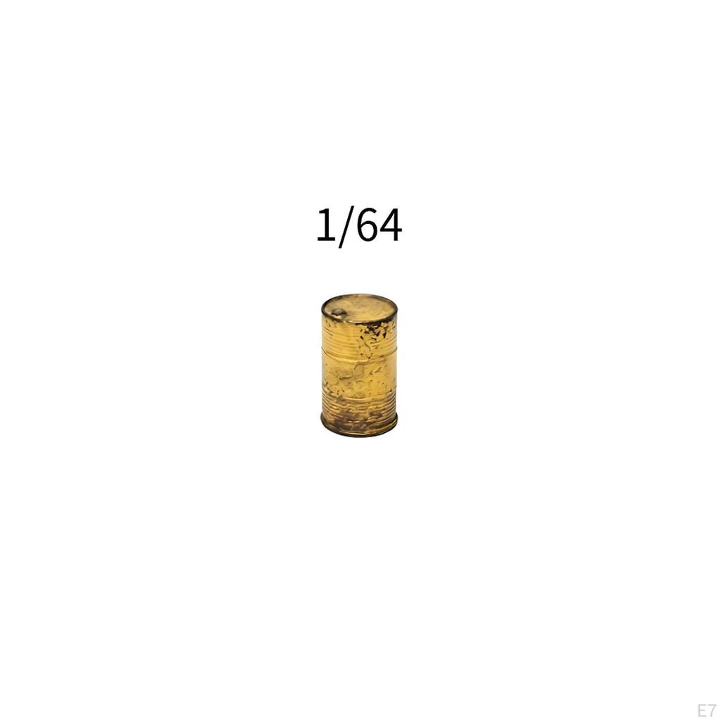 Декоративные аксессуары Модель бочки с нефтью 1/64 Компактная Коллекционная Миниатюрная скульптура Потертая для