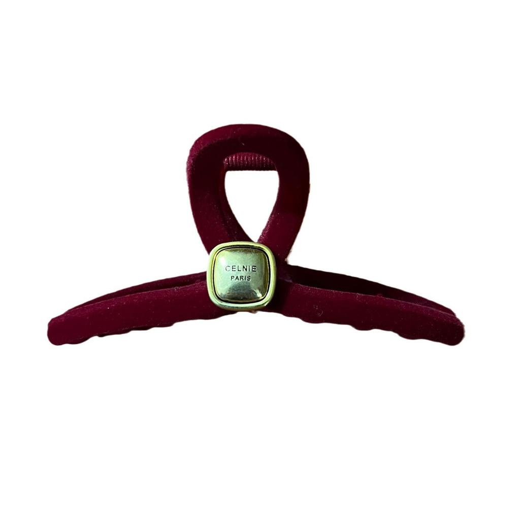 2023 Christmas Red Velvet Large Claw Hair Clip for Women