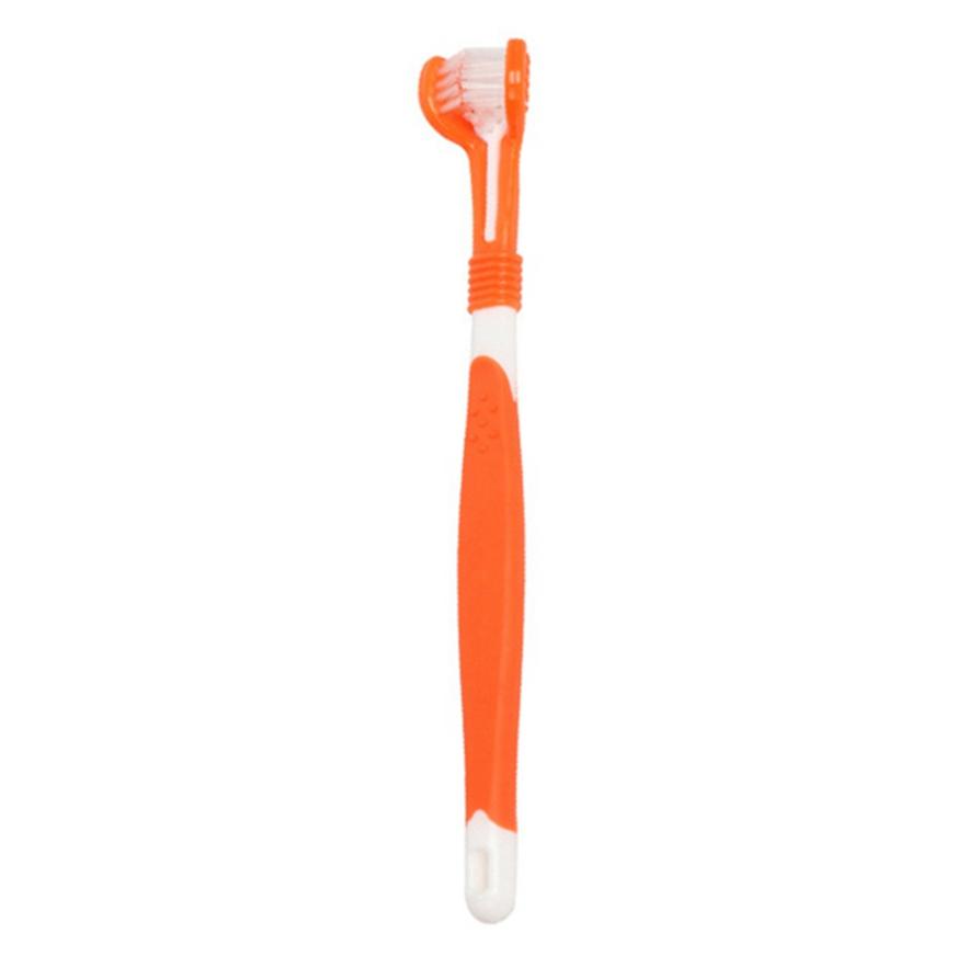 Pet Toothbrush Oral Cleaning and Care Products Dog Toothbrush Cat Toothbrush Three-head Toothbrush