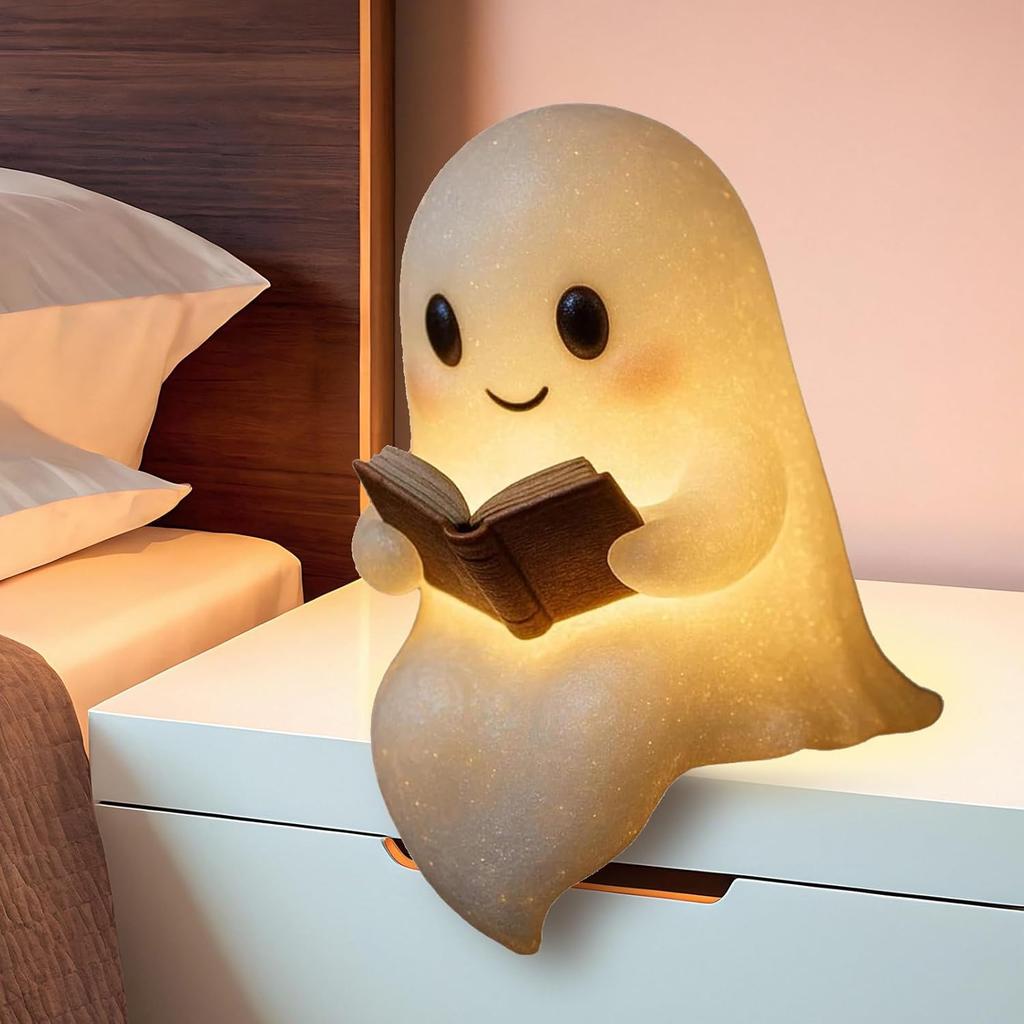 Призрачная лампа для чтения, Хэллоуинская светящаяся статуэтка призрака, ночник, украшение для дома, каминной полки, светящийся декор на Хэллоуин, для спальни, кабинета