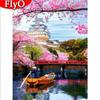 5D Алмазная вышивка вишни храм ручная алмазная живопись Пейзаж Мозаика Лодка Рукоделие Декор для дома