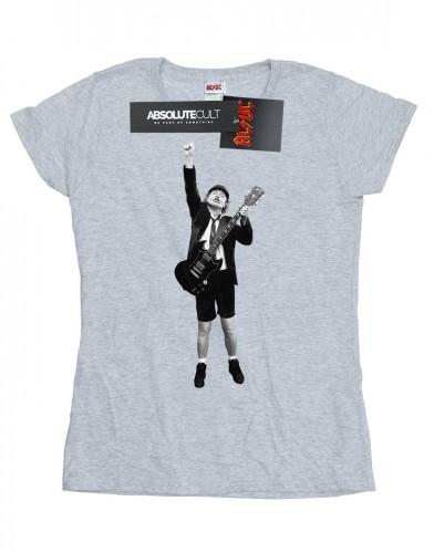 AC/DC Женская/женская хлопковая футболка с вырезами Angus Young