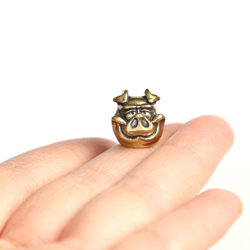 Белый Свинья Латунные Бусины для Ножа Брелок Подвески Винтажный Серебристый Поросенок Зонтичная Веревка DIY Кабан Паракорд Браслет Аксессуары