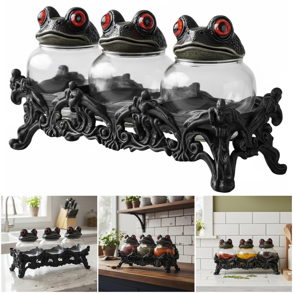 Набор из 3-х баночек для специй в виде лягушек Пустые Прозрачные Банки для Специй Контейнеры для Специй Кухонный Декор для Специй Чайных Листьев