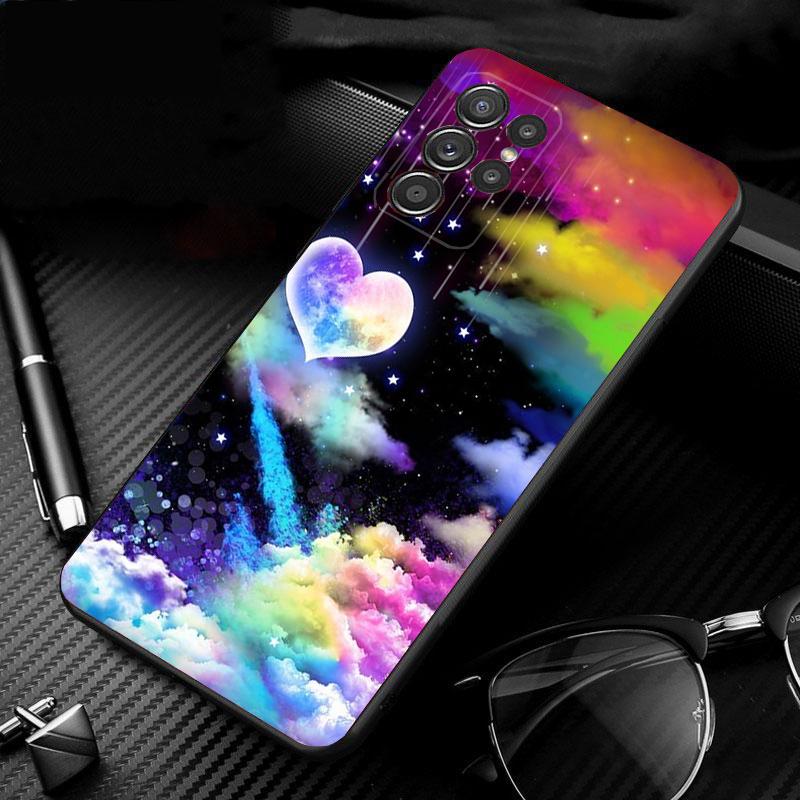 Kawaii Rainbow Clouds Stars Phone Case For Samsung A35 A55 A54 A15 A25 A05s A05 A22 A24 A52 A33 A34 M34 M14 M54 M23