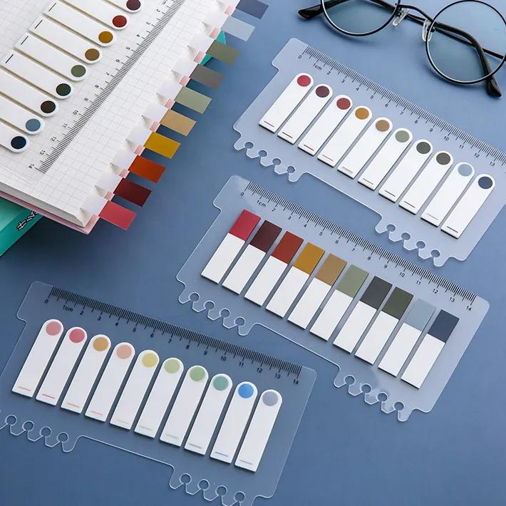 Сплошной цвет липкие этикетки для заметок с индексом для книг, маркер для страниц, бумажная закладка, разрываемые водонепроницаемые стационарные наклейки